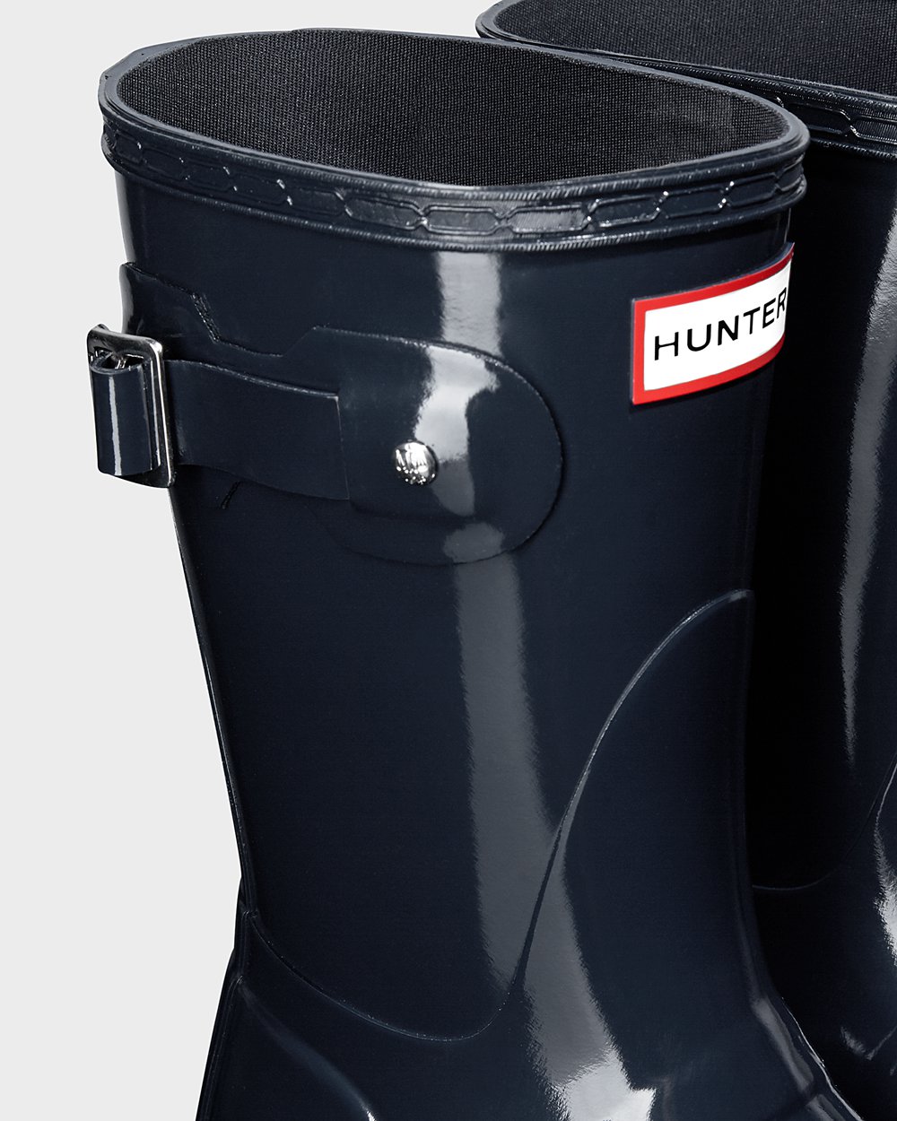 Womens Short Rain Boots - Hunter Original Gloss (08PNVHZEA) - Navy